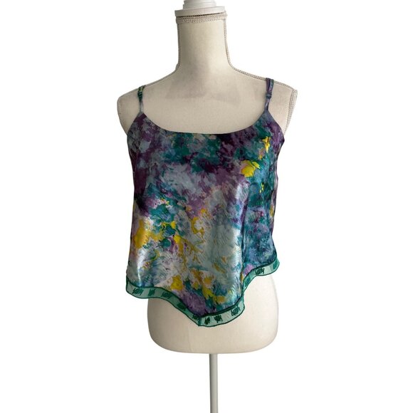 YITTY Fabletics Lizzie Multicolor Logo Silky Tank Top Size Medium - Picture 6 of 9